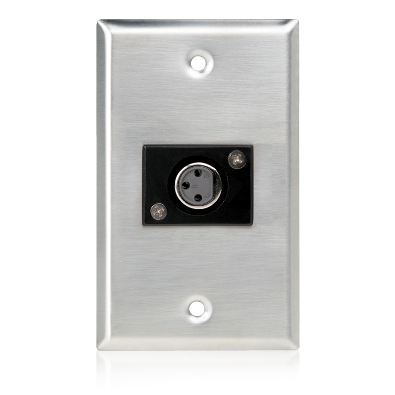ATLASIED Single Gang Stainless Steel Plate 1 Female 3 Pin Xlr