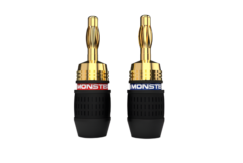 MONSTER AV Quicklock Speaker Gold Banana Connector Plug 2 Pairs (2 Black And 2 Red)