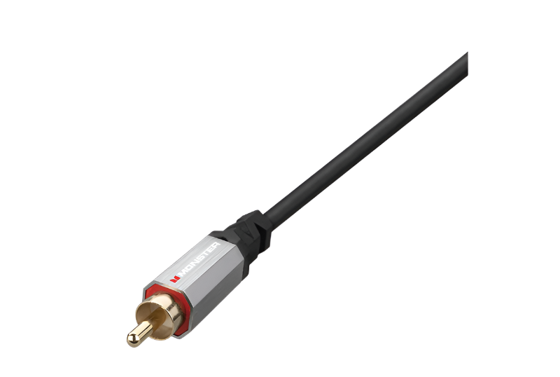 MONSTER AV 4M RCA Subwoofer Audio Connector Aluminum Extruded Shell Gold Plated Pin Duraflex PVC Cable
