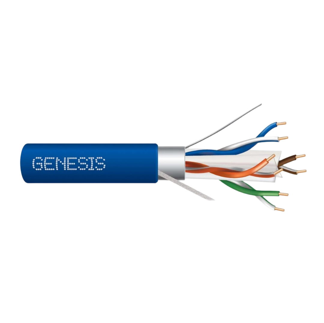 GENESIS 23/4pr Cat6+ Ftp Cmr 1m Rl Blu Riser 1000' Reel Blue