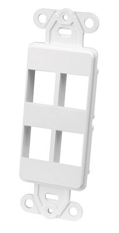 VANCO Decora Keystone Wall Plate 4 Port White