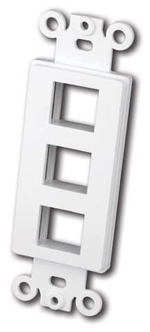 VANCO Decora Keystone Wall Plate 3 Port White