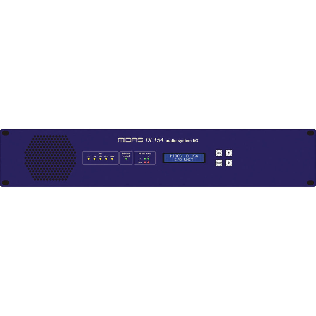 Midas DL154 Stage Box with 8 MIDAS Mic Preamps and AES50 Networking front view