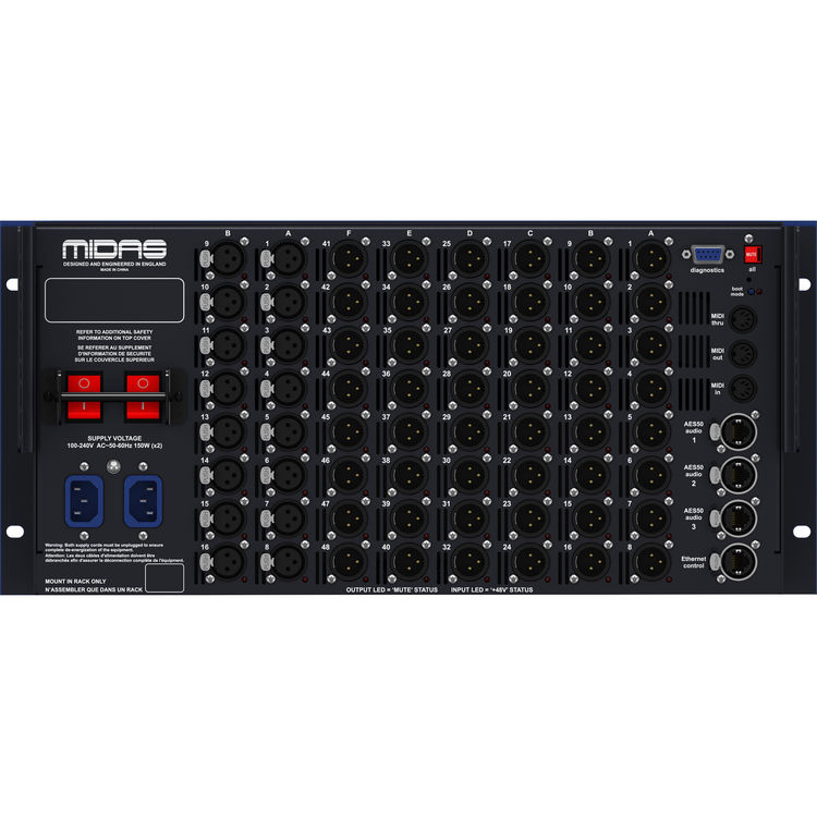Midas DL252 16x48 Fixed Format I/O Unit front view