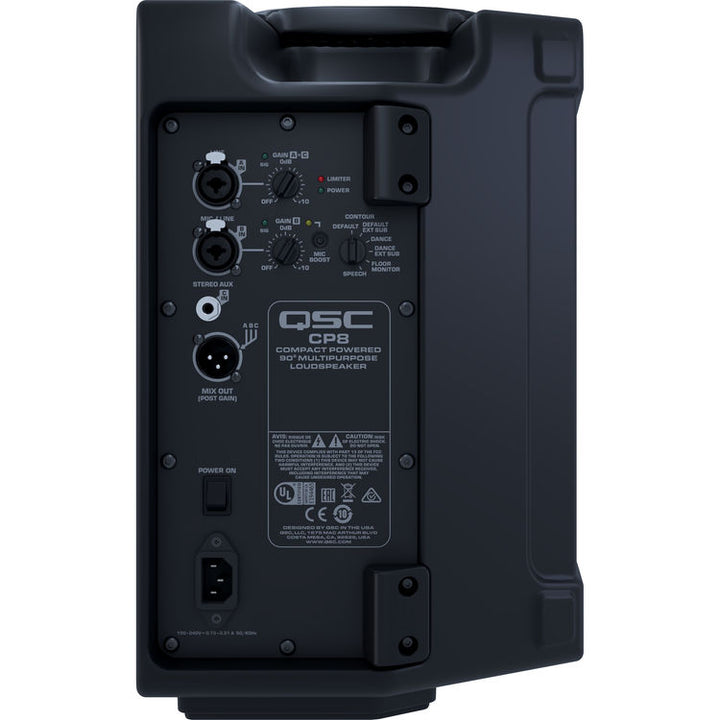 QSC CP8 Two-Way 8" 1000W Compact Powered Loudspeaker with DSP