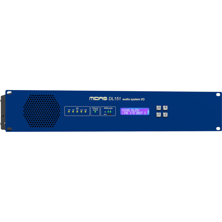 Midas DL151 24-Input Stage Box with MIDAS Mic Preamps and AES50 Networking front view
