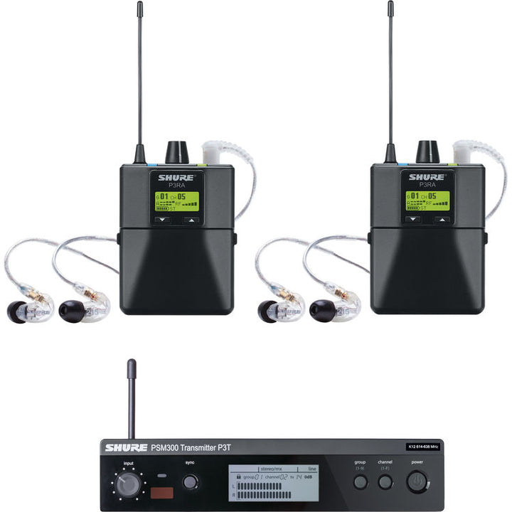 Shure PSM 300 Twin-Pack Pro Wireless In-Ear Monitor Kit with SE215 Earphones