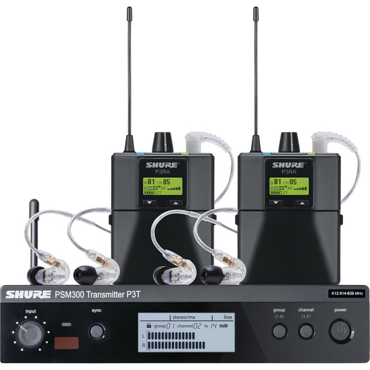 Shure PSM 300 Twin-Pack Pro Wireless In-Ear Monitor Kit with SE215 Earphones