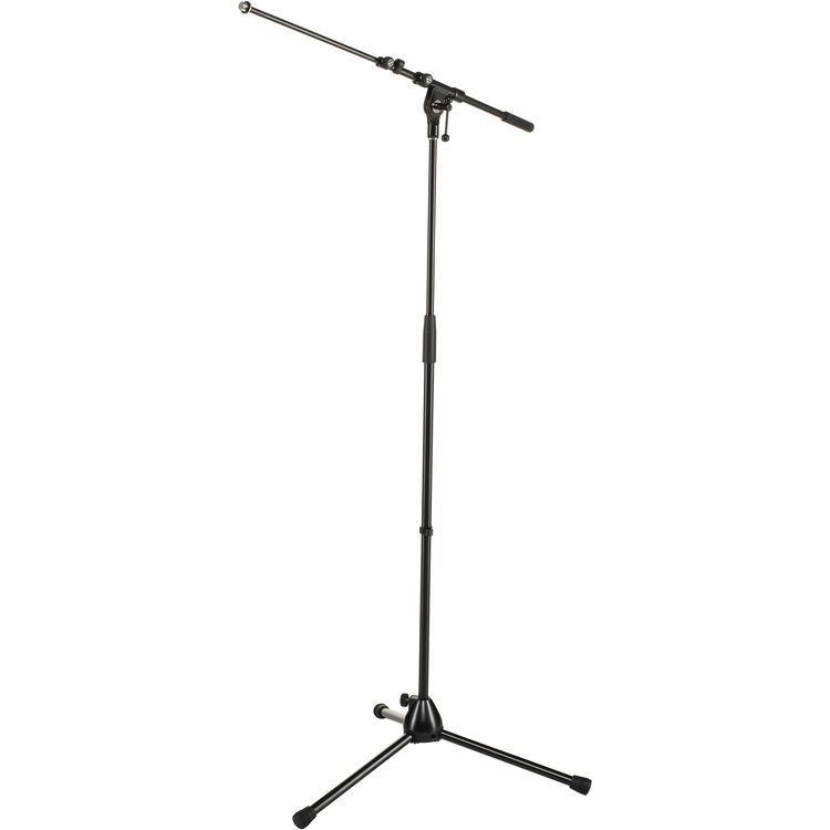 K&M 210/9 Tripod Microphone Stand with Telescoping Boom, Black