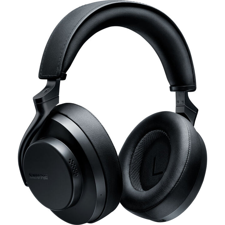 Shure AONIC 50 Gen 2 wireless noise cancelling over-ear headphones with sleek design and comfortable ear cups.