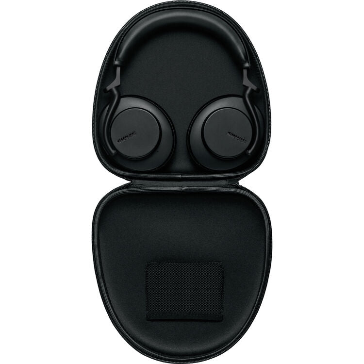 Shure AONIC 50 Gen 2 wireless noise cancelling over-ear headphones in protective case.
