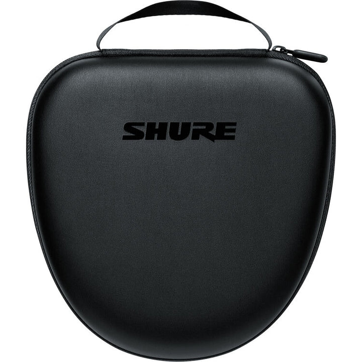 Shure headphone carrying case designed for wireless noise cancelling over-ear headphones, with sturdy black exterior.