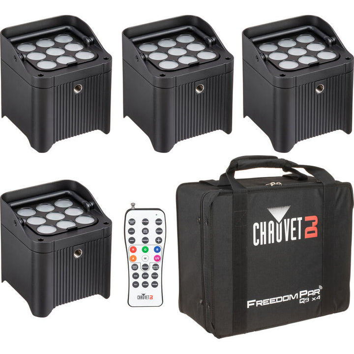Chauvet DJ Freedom Par Q9 X4 Pack Wireless LED Uplights Kit