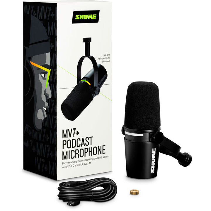 Shure MV7+ Podcast XLR/USB Microphone, Black