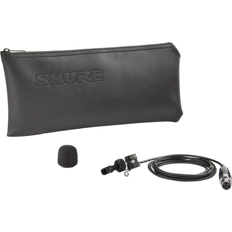 Shure WL185m Low-Profile Cardioid Lavalier Microphone with TA4F Connector, Black