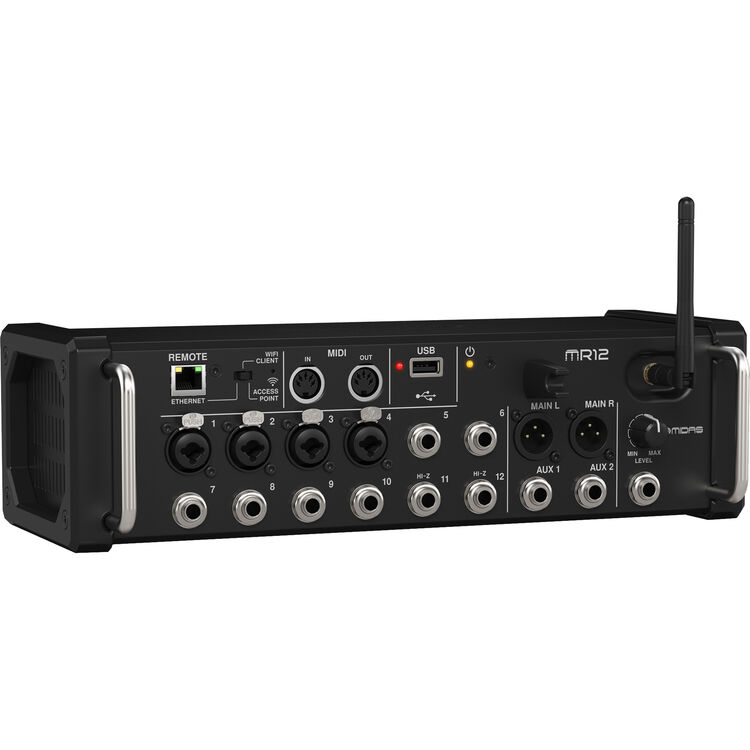 Midas MR12 12-Input Digital Mixer for iPad and Android Tablets front view