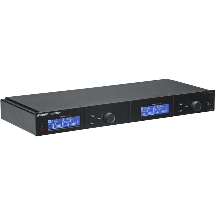 Shure SLXD4QDAN+ Quad-Channel Digital Wireless Rackmount Receiver with Dante (G57: 470 to 608 MHz)