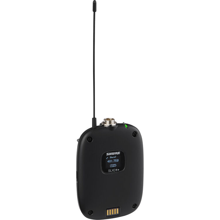 Shure SLXD15+ Digital Camera-Mount Wireless Bodypack System with No Mic (G57: 470 to 608 MHz)