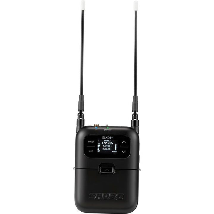 Shure SLXD15+ Digital Camera-Mount Wireless Bodypack System with No Mic (G57: 470 to 608 MHz)