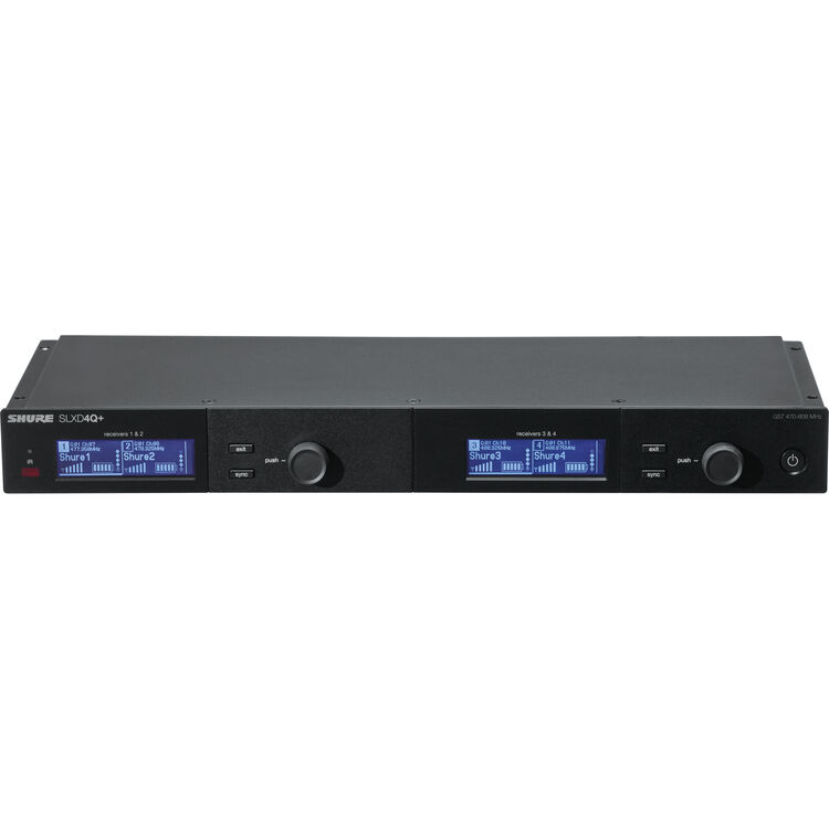 Shure SLXD4Q+ Quad-Channel Digital Wireless Rackmount Receiver (TAA Compliant, G57: 470 to 608 MHz)