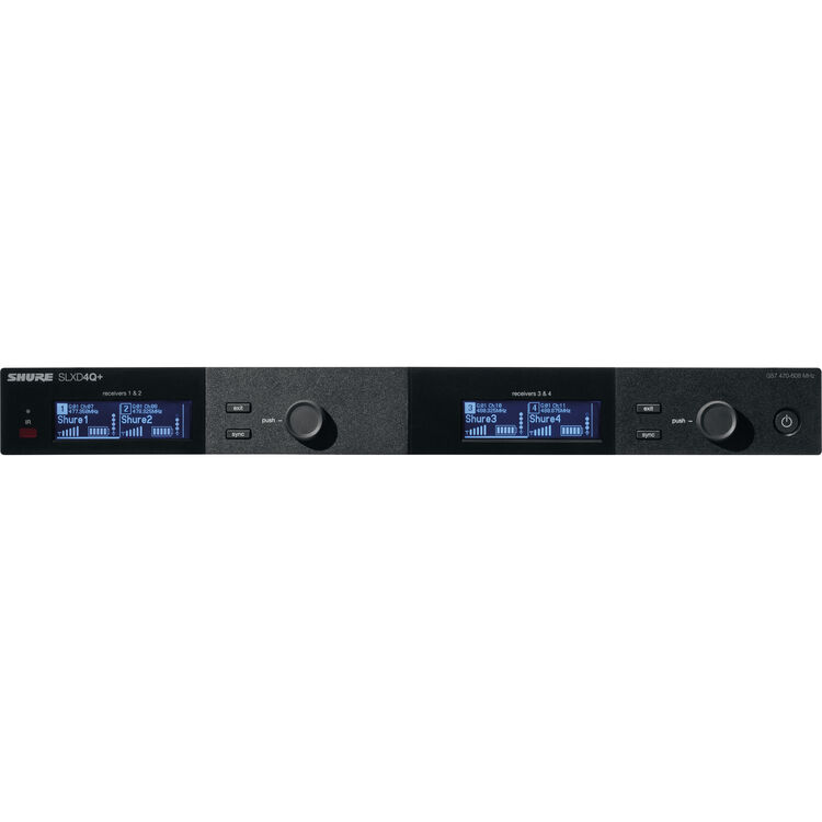 Shure SLXD4Q+ Quad-Channel Digital Wireless Rackmount Receiver (TAA Compliant, G57: 470 to 608 MHz)