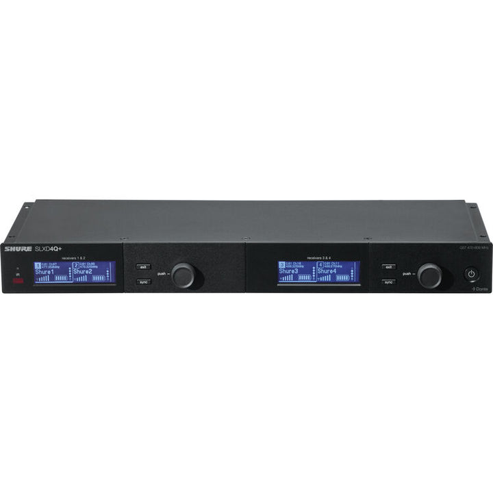 Shure SLXD4QDAN+ Quad-Channel Digital Wireless Rackmount Receiver with Dante (G57: 470 to 608 MHz)