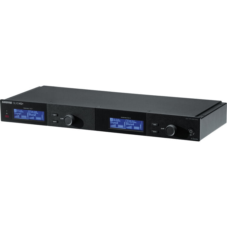 Shure SLXD4QDAN+ Quad-Channel Digital Wireless Rackmount Receiver with Dante (G57: 470 to 608 MHz)
