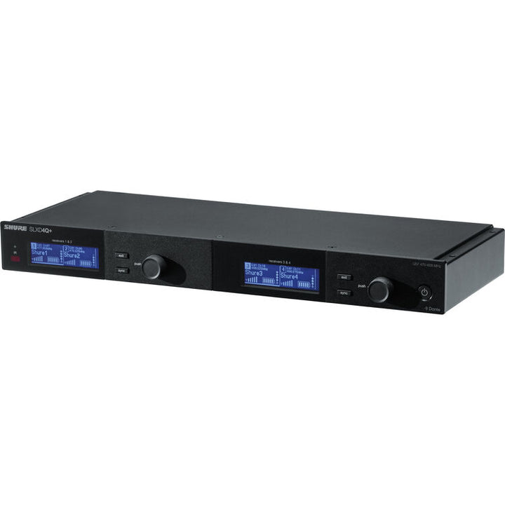 Shure SLXD4QDAN+ Quad-Channel Digital Wireless Rackmount Receiver with Dante (G57: 470 to 608 MHz)