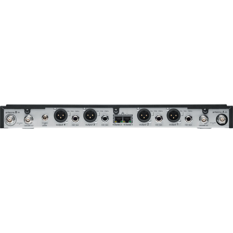 Shure SLXD4QDAN+ Quad-Channel Digital Wireless Rackmount Receiver with Dante (G57: 470 to 608 MHz)