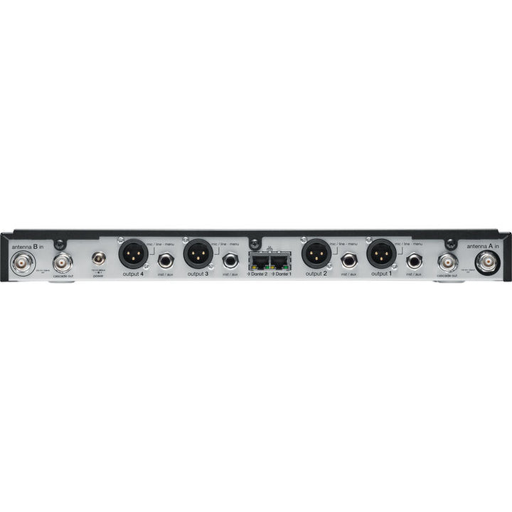 Shure SLXD4QDAN+ Quad-Channel Digital Wireless Rackmount Receiver with Dante (G57: 470 to 608 MHz)