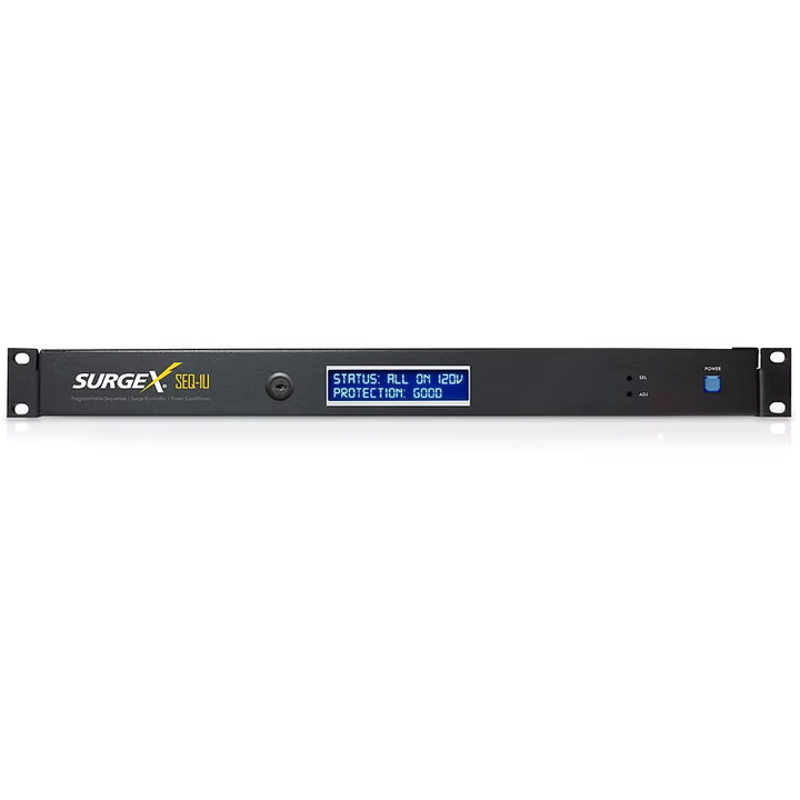 SurgeX SEQ-1U 8 Outlet Sequencing Surge Eliminator w/ Remote, Key Lock (B-Stock)