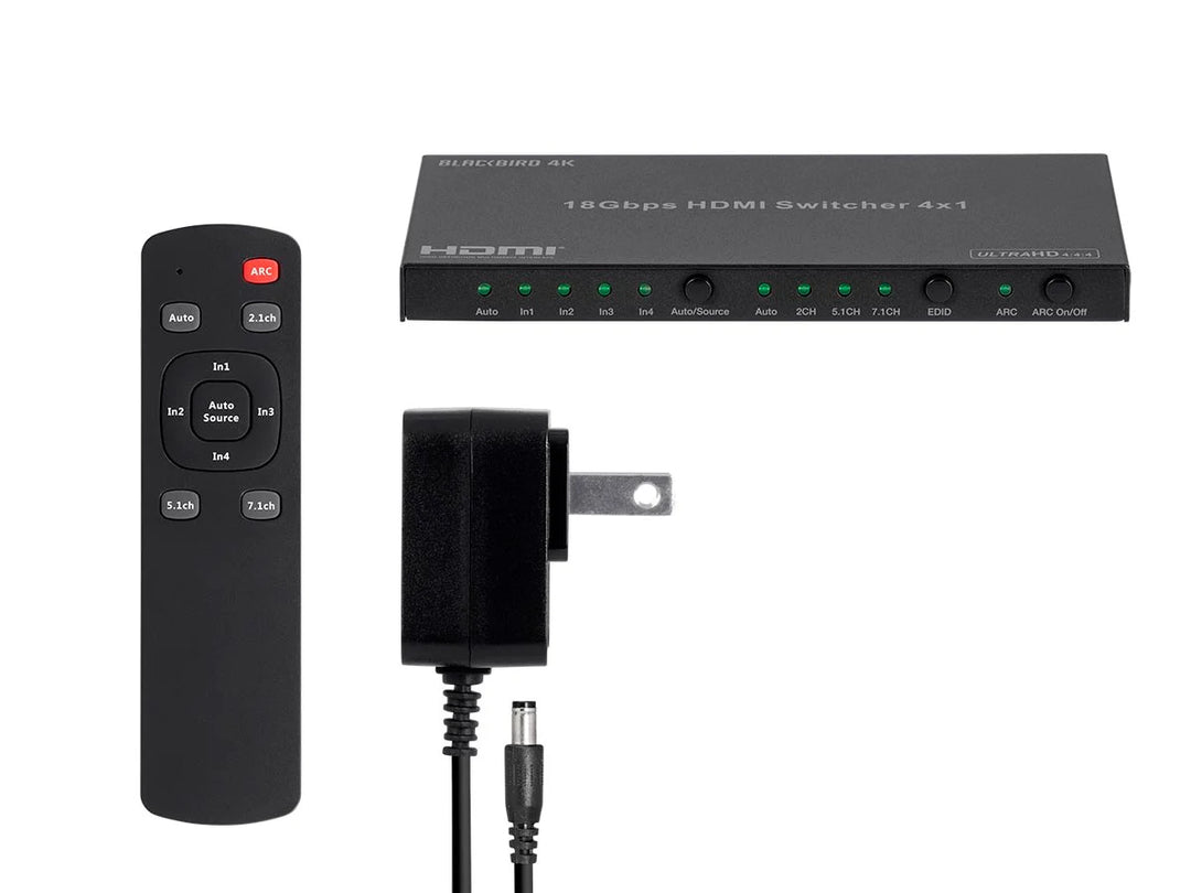 Monoprice Blackbird 4K60 Video Switcher with HDMI plus Audio Extraction (B-Stock)