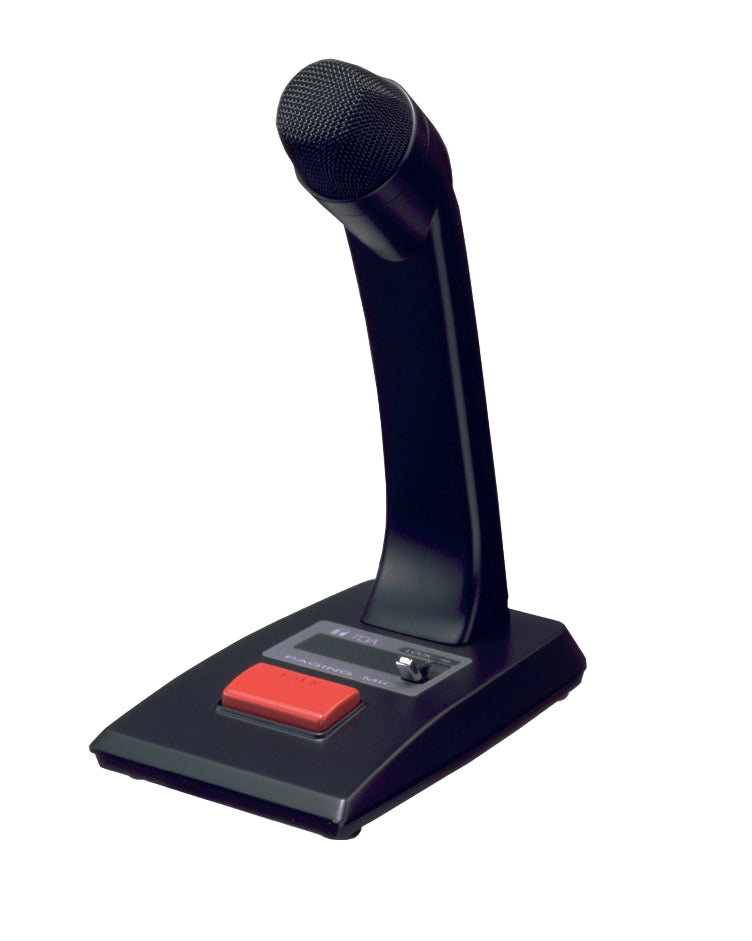 TOA Desktop Paging Microphone-600 Ohms-Balanced-Ptt Switch-6' Unterminated 4-Conductor Cable