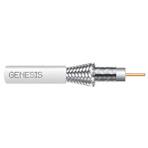 GENESIS Rg6 Dual Shield Coax 500' Box White