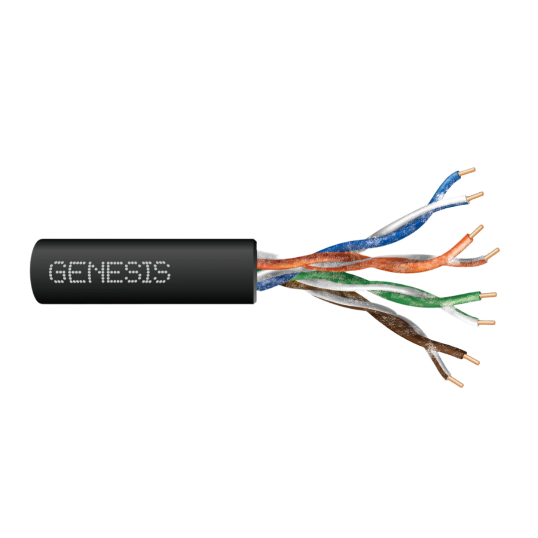GENESIS Cat5e 24g Plenum 1000' Box Black
