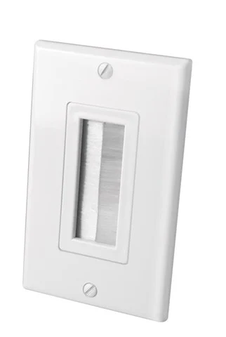 VANCO Decor Brush Bulk Cable Wall Plate Single White