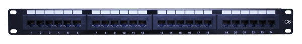 VANCO Cat6 Patch Panel 24 Port 1 Rack Space Unit