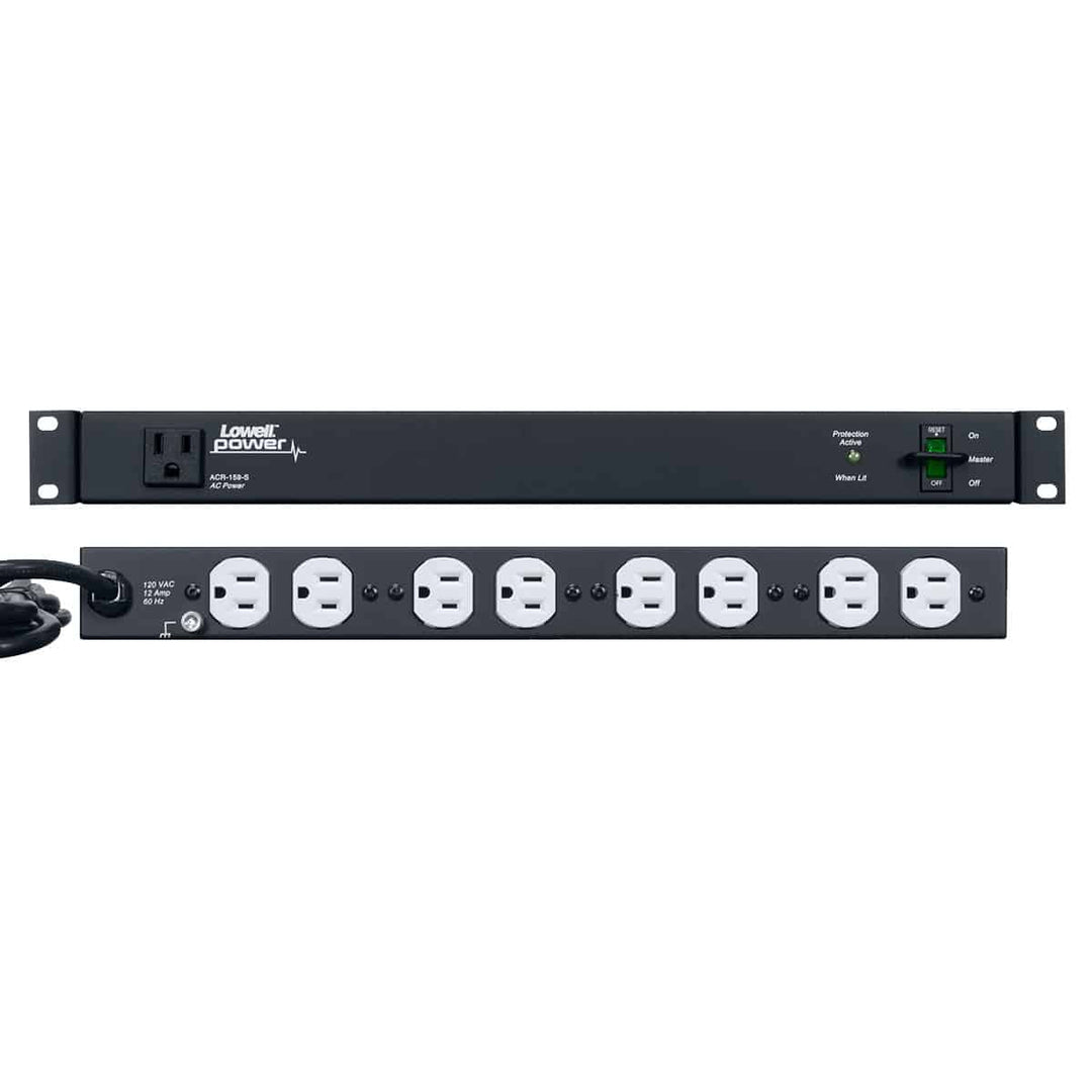 LOWELL Power Panel-15a 9-Outlets 1u 9' Cord 1-Stage Surge Supp With 1 Led Ground Term 9' Cord Ul Listed Imp