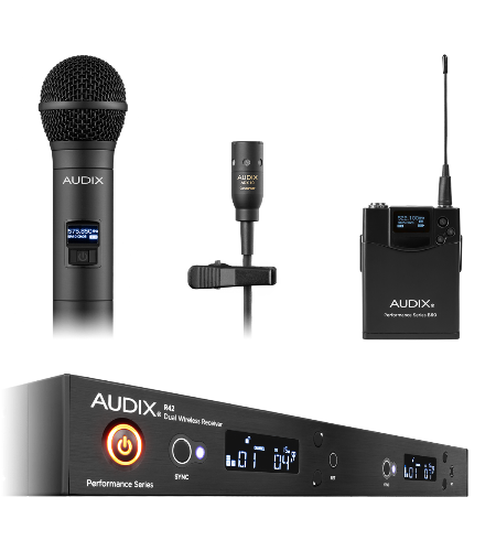AUDIX Dual Channel Wireless With H60/Om2 Hh Mic And Bodypack With Adx10 Lav Mic (554-586 Mhz)