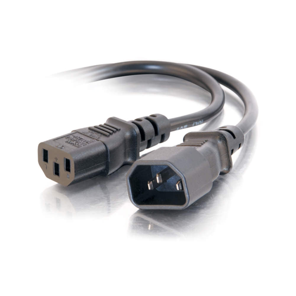 C2G 2ft (0.6m) 18 AWG Computer Power Extension Cord (IEC320C14 to IEC320C13)