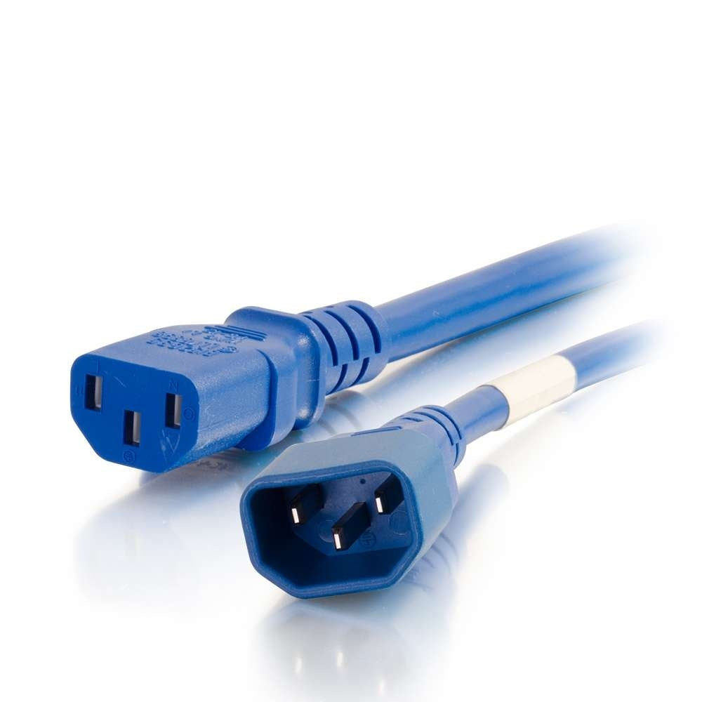 C2G 6ft (1.8m) 18AWG Power Cord (IEC320C14 to IEC320C13) - Blue