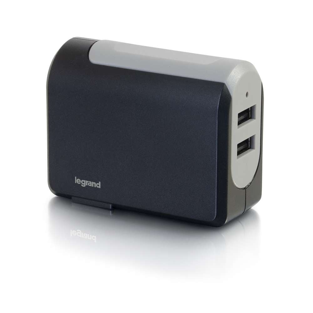 C2G 2-Port USB Wall Charger - AC to USB Adapter, 5V 4.8A Output
