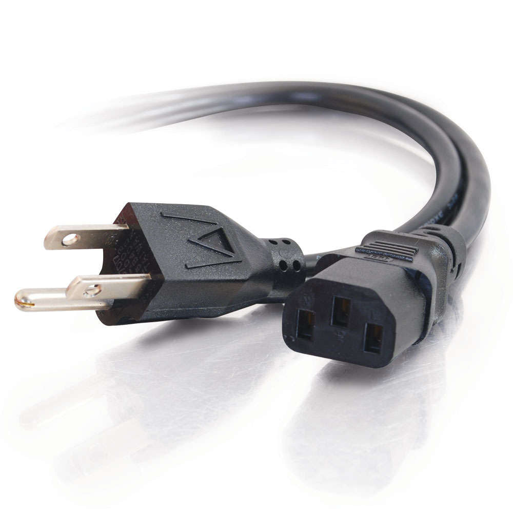C2G 6ft (1.8m) 16 AWG Universal Power Cord (NEMA 5-15P to IEC320C13)