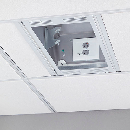 Chief 1' x 2' Above Suspended Ceiling Storage Box with 2-Gang Filter & Surge