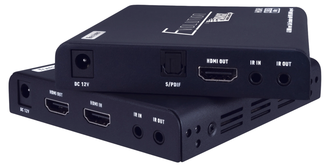 EVOLUTION HDMI Extender 4K 70M W/ Loop Out Digital Optical Breakout' Bi-Directional Ir' Poc