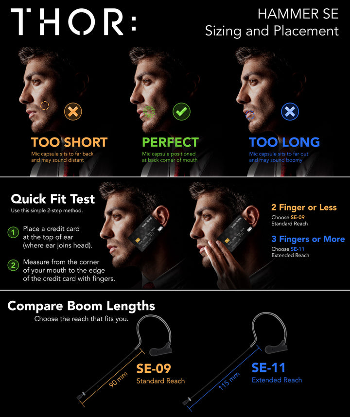THOR AV Hammer SE-9 Single Ear Headset Microphone