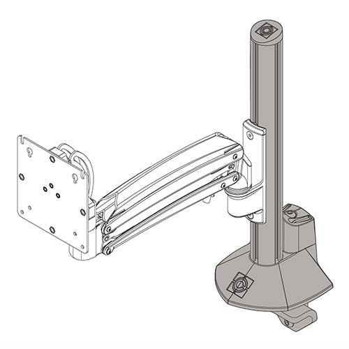 Chief KXC K1C K2C Column Desk Clamp Base Accessory, Silver