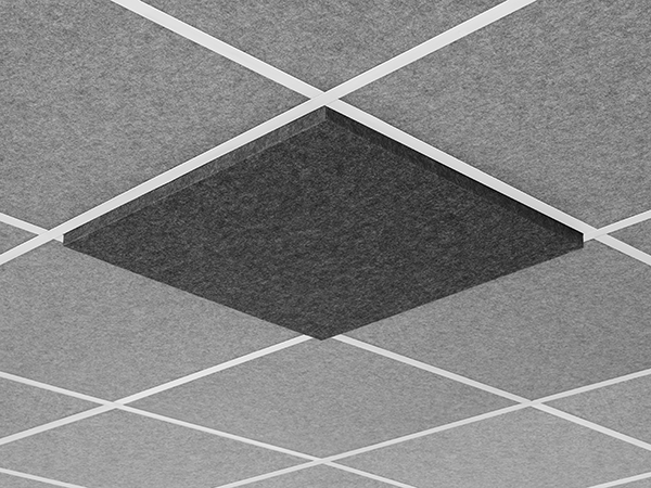 Middle Atlantic Nivo™ Acoustic Ceiling Tile with 1 inch Drop Profile in Silver Gray, 1 inch Drop, 9/16" Layin