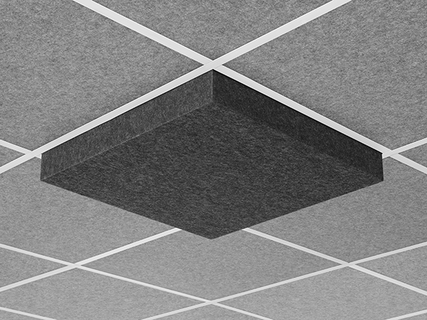 Middle Atlantic Nivo™ Acoustic Ceiling Tile with 3 inch Drop Profile in Silver Gray, 3 inch Drop, 15/16" Layin