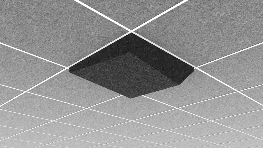 Middle Atlantic Ori® Acoustic Ceiling Tile in Charcoal Gray, Dynamic Slope 2, 9/16" Layin